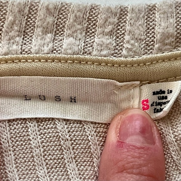 Beige Lush Ribbed Wrap Sweater - Picture 2 of 4